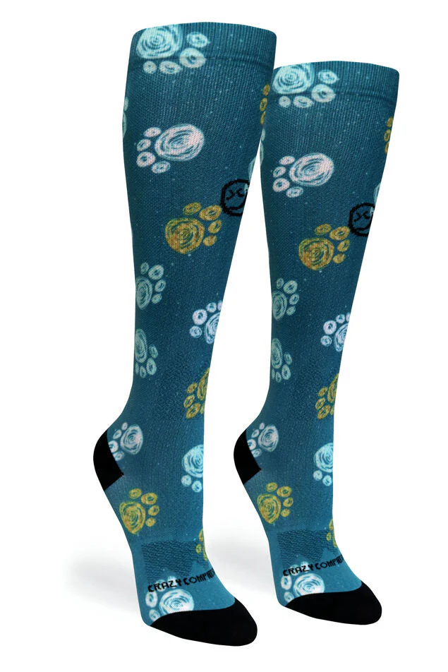 Best Frens Paw Prints Dk Teal - (Standard & Extra Wide) - Image 3